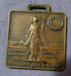 【送料無料】腕時計　メインポートランドアメリカコンベンションウォッチヴィンテージvintage 1933 department of maine portland american legion convention watch fob