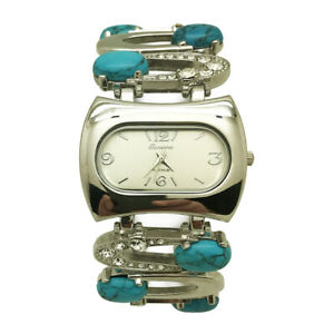 【送料無料】腕時計 ジュネーブファッションターコイズジェムブレスレットwomen geneva fashion turquoise gemmed bracelet watches