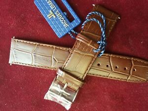 【送料無料】腕時計　ジャックレマンレザーストラップライトブラウンカラーシルバークラスプ jacques lemans genuine leather strap 22mm light brown color silver clasp