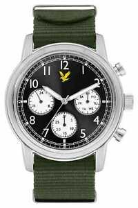 【送料無料】腕時計　ライルスコットメンズコマンドグリーンストラップブラックウォッチ