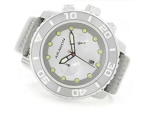 腕時計, 男女兼用腕時計  aragon mens 55mm gauge quartz chrono strap watch w collectors case a175gry