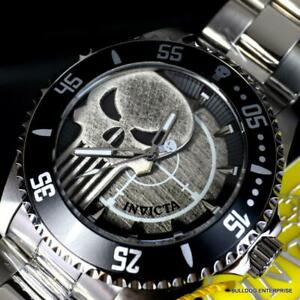 【送料無料】腕時計 インビクタマーベルパニッシャープロダイバーステンレススチールブレスレットスカルウォッチinvicta marvel punisher pro diver stainless steel bracelet skull 44mm watch
