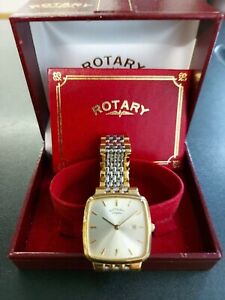 【送料無料】腕時計 ゲンツツートーンロータリークォーツウォッチgents two tone rotary quartz watch