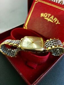 【送料無料】腕時計 ゲンツツートーンロータリークォーツウォッチgents two tone rotary quartz watch