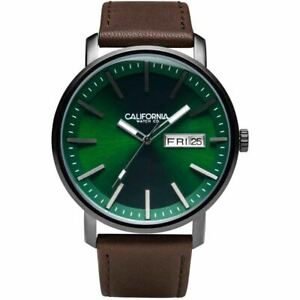 【送料無料】腕時計　カリフォルニアウォッチモハベレザーダークブラウングリーンcalifornia watch co mojave leather dark brown green