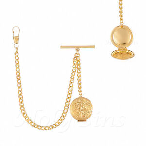 【送料無料】腕時計 ブランドゴールドカラーシングルアルバートポケットウォッチフォブチェーンロケット