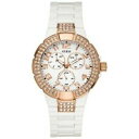 【送料無料】腕時計 ブランドブレスレットローズゴールドウォッチbrand authentic guess womens white bracelet rose gold watch ou13608l1t