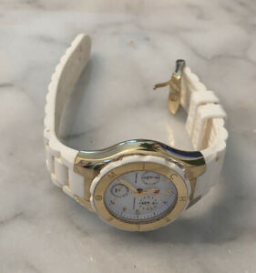 ̵ӻסߥۥ磻ȥɥ꡼åmichele white and gold jelly watch for wo...