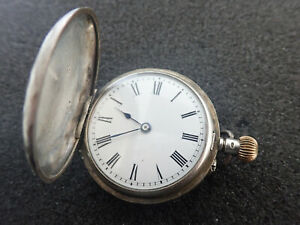 【送料無料】腕時計　ヴィンテージサイズスイスピンセットポケットウォッチシルバーケース
