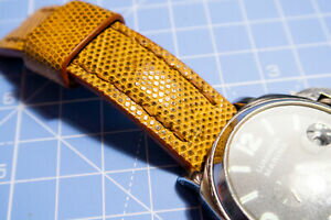 【送料無料】腕時計　カスタムハンドメイドトカゲスキンウォッチストラップパネライウォッチ2424mm custom handmade lizard skin watch strap, made for a panerai watch lxl