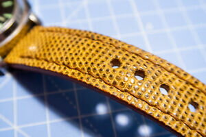 【送料無料】腕時計　カスタムハンドメイドトカゲスキンウォッチストラップパネライウォッチ2424mm custom handmade lizard skin watch strap, made for a panerai watch lxl