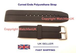 【送料無料】腕時計　エンドブラックポリウレタンウォッチストラップスプリングバー