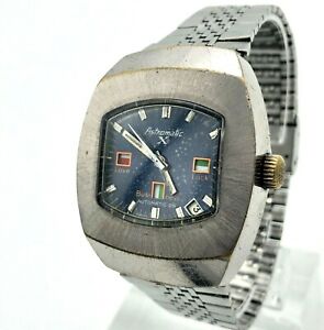 【送料無料】腕時計　アストロマチックスイスレトロレアastromatic x automatic swiss retro first astrological watch 1970s date rare men