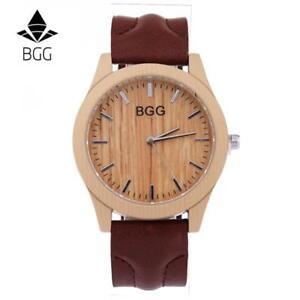 【送料無料】腕時計　bgg wooden water resistant watch