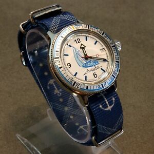 【送料無料】腕時計　ボストークアンフィビアバイカルベゼルダイブウォッチvostok amphibia sailboat baikal bezel dive watch, , boxed, uk seller