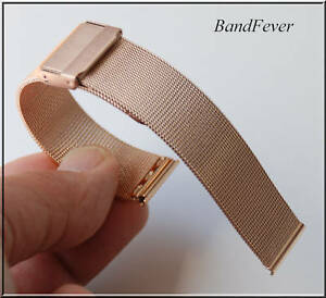 【送料無料】腕時計 ローズゴールドチェーンメッシュウォッチブレスレットミラネーゼステンレス18mm adjustable rose gold chain mesh watch bracelet milanese stainless steel