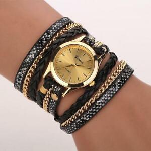 【送料無料】腕時計 ヒョウレザーブレスレットleopard leather bracelet watch