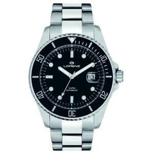 【送料無料】腕時計　オロロギオコンロレンツブラッチャレアッチャイオネロウオモサブorologio automatico lorenz 026959aa bracciale acciaio nero uomo sub 100mt dd