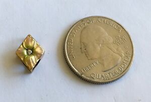 【送料無料】腕時計　アンティークアールヌーボーゴールドエナメルウォッチスライドantique art nouveau gold filled enamel watch slide