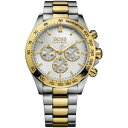 腕時計　ヒューゴボスメンズツートーンクロノグラフウォッチ hugo boss 1512960 mens two tone chronograph watch 2 years warranty