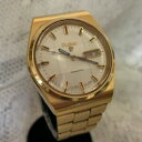 【送料無料】腕時計 ヴィンテージメンズゴールドメッキパルサークォーツvintage mens gold plated pulsar quartz wristwatch day date