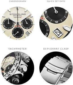 【送料無料】腕時計　スチュリングメンズスポーツフォーミュラステンレススチールクォーツクロノグラフウォッチstuhrling 891 mens sport formula i stainless steel quartz chronograph watch