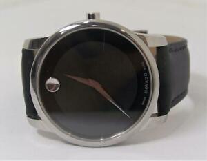 【送料無料】腕時計 メンズスチールモバドウォッチmens ssteel movado museum watch 071141142* exlnt* 40 mm