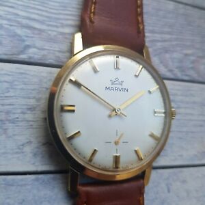 【送料無料】腕時計　ヴィンテージマービンゴールドメッキメンズvintage marvin gold plated mens wristwatch