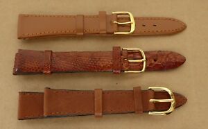 【送料無料】腕時計　ブラウンレザーウォッチストラップミリメートルbrown leather watchstraps, 16 and 18 mm