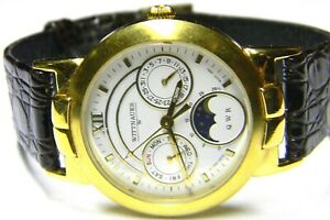 【送料無料】腕時計 メンズロンジンウィットナウアートリプルカレンダームーンフェイズデーゴールドメッキmens longines wittnauer triple calendar moonphase day date gold plated watch