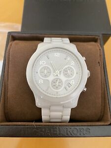 【送料無料】腕時計　マイケルコースホワイトセラミックスポーツクロノグラフブレスレットウォッチmichael kors white ceramic sport chronograph bracelet watch mk5161