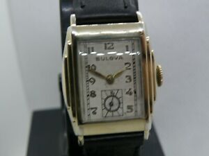 【送料無料】腕時計　ブローバアールデコステップケースサービスニュークリスタル1930s bulova * senator * art deco stepped case serviced crystal