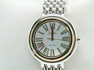 【送料無料】腕時計　エククリッシスターリングシルバーラウンドローマブレスレットウォッチシルバーイエローecclissi sterling silver round roman numeral bracelet watch silveryellow