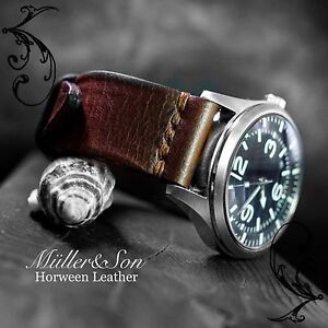 ̵ӻסߥ顼ۡ쥶֥饦󥦥åȥåץᥤɥꥫmulleramp;son genuine horween leather brown 18mm watch strap custom made in usa