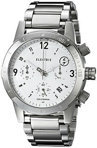 腕時計　メンズホワイトクロノグラフステンレスフィールドウォッチelectric mens ew0020010002 fw02 white chronograph stainless steel field watch