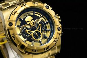 【送料無料】腕時計 インビクタメンマーベルパニッシャークロノグラフゴールドブレスレットウォッチinvicta men 52mm limited edition marvel punisher chronograph gold bracelet watch