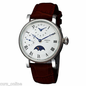 【送料無料】腕時計　オロロギパルニスモヴィメントメカニコシーガルフンツィオーネファシルナーリorologio parnis movimento meccanico seagull 6497 funzione gmt fasi lunari pn829