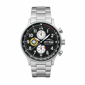 【送料無料】腕時計　ホーカーハリケーンクロノグラフスチールブレスレットavi8 av401122 hawker hurricane chronograph steel bracelet wristwatch