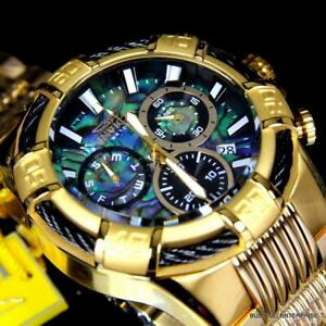 【送料無料】腕時計 メンズインビクタボルトアワビスイスクロノグラフゴールドメッキウォッチmens invicta bolt abalone swiss movt 51mm chronograph gold plated watch