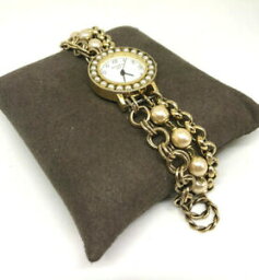 【送料無料】腕時計　アートジョンウィンドコレクションブレスレットウォッチゴールドトーンウィズパールズmaximal art, john wind collection bracelet watch, gold tone with pearls
