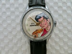 【送料無料】腕時計　ヴィンテージスイスリルアブナーキャターvintage 1951 swiss made lil abner movi..