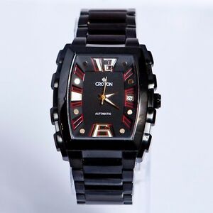 【送料無料】腕時計 クロトンメンズブラックオートマチックスイスサファイアクリスタル