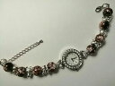 【送料無料】腕時計 チャームビーズシルバーテディベアウォッチブレスレットhandmade silver teddy bear watch bracelet with 6 charms and 8 beads any colour