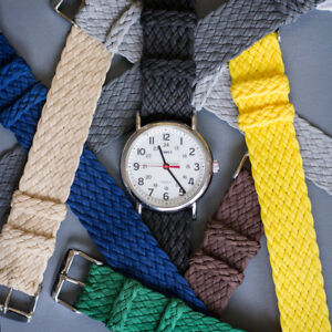 【送料無料】腕時計 ダブルナイロンパーロンウォッチストラップdouble braided nylon perlon watch strap