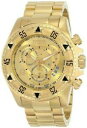 腕時計　インビクタエクスカーションラウンドゴールドトーンクロノグラフタキメータウォッチinvicta excursion 6471 mens round 18k goldtone chronograph tachymeter watch