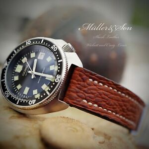 【送料無料】腕時計　ミュラーソンシャークレザーデプロイメントウォッチストラップカスタムメイドmulleramp;son genuine shark leather deployment watch strap 20mm custom made(2)