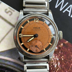【送料無料】腕時計　ヴィンテージタイプニサスインカブロックvintage, wwii era watch 1940ies, military type, by nisus, very early incabloc