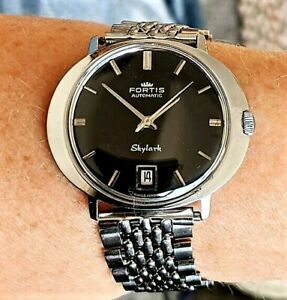 【送料無料】腕時計　レアゲンススイスフォーティススカイラークブレスレットサービスrare gents 1960s ss swiss fortis skylark automatic date bracelet watch serviced