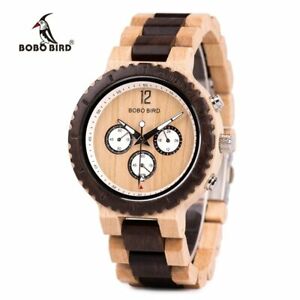 【送料無料】腕時計 クロノグラフウォッチスマスボックスbobo bird luxury wooden chronograph watch xmas him men male father son gift box