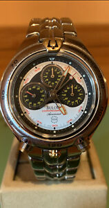 【送料無料】腕時計　レアヴィンテージブローバブルヘッドエアロノークォーツグレートコンディションrare vintage bulova bull head aeronaut quartz, in great condition